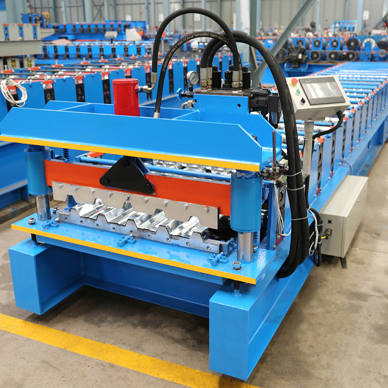 फर्श टाइल बनाने की मशीन गैल्वेनाइज्ड स्टील फर्श डेकिंग शीट रोल बनाने की मशीन (